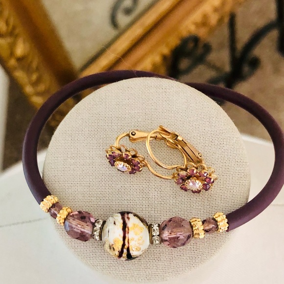 Vintage Liz Palacios Earrings & Art Glass Bracelet - Picture 10 of 13